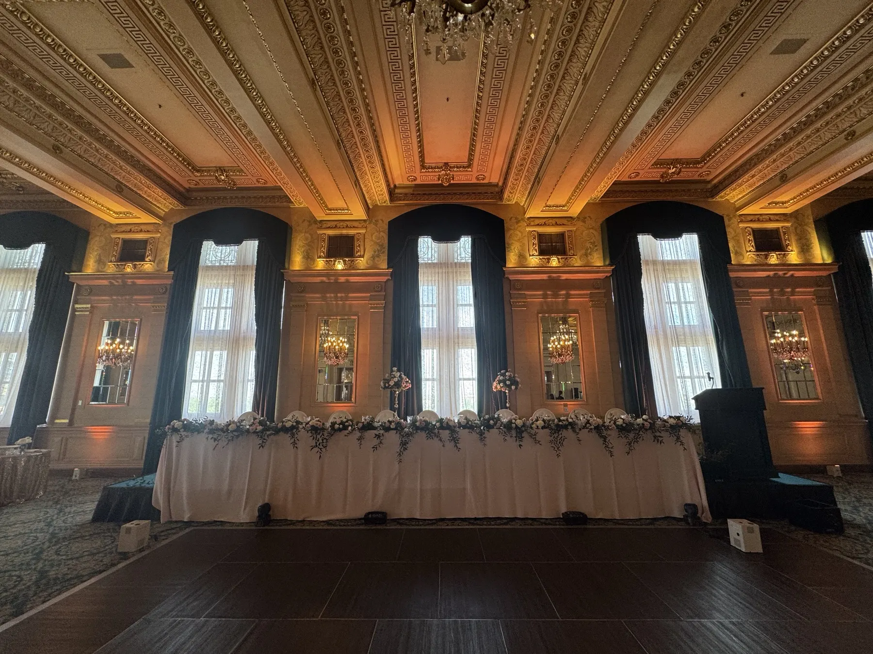 Up-lit reception hall in WAVE colours